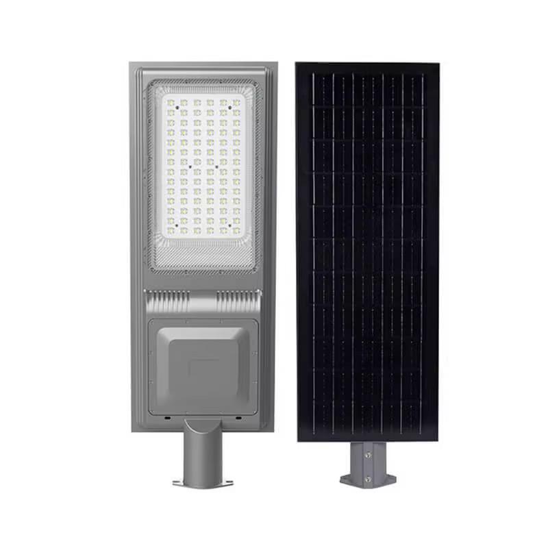 Lámpara Led Solar 100w Luminaria Suburbana Alumbrado Publico Gris