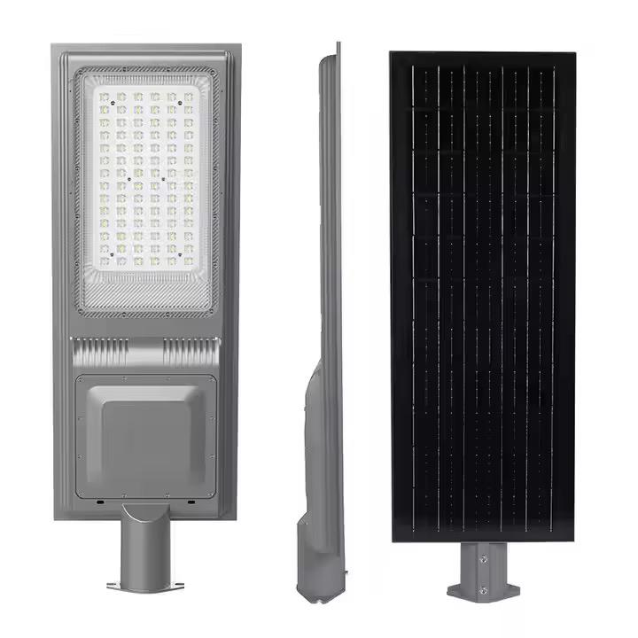 Lámpara Led Solar 100w Luminaria Suburbana Alumbrado Publico Gris